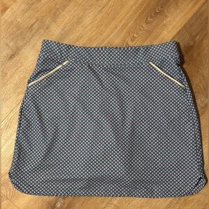 Peter Millar Blue geometric Tennis Golf Mini Skirt Skort Womens Size L Sports